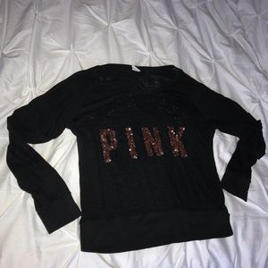 VS PINK Black Long Sleeve Sweatshirt.